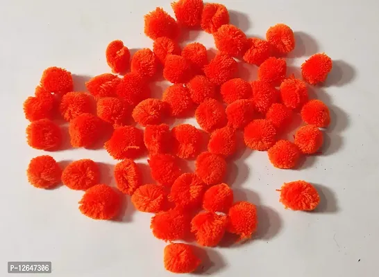 Wool Pom Pom Balls for Art & Craft, Decoration, Jewelry Making , 20 mm Diameter (Pack of 200piece) (Orange)-thumb0