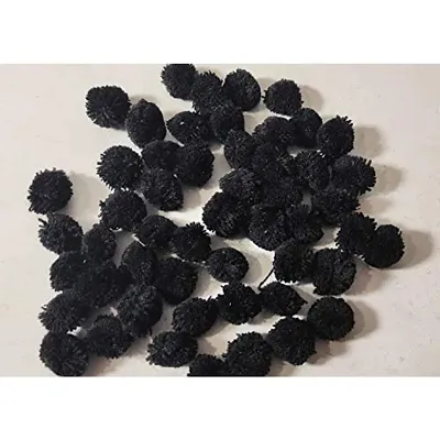 Wool Pom Pom Balls for Art & Craft, Decoration, Jewelry Making , 20 mm Diameter (Pack of 200piece) (Black)