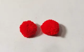 Wool Pom Pom Balls for Art & Craft, Decoration, Jewelry Making , 20 mm Diameter (Pack of 200piece) (Red)-thumb1