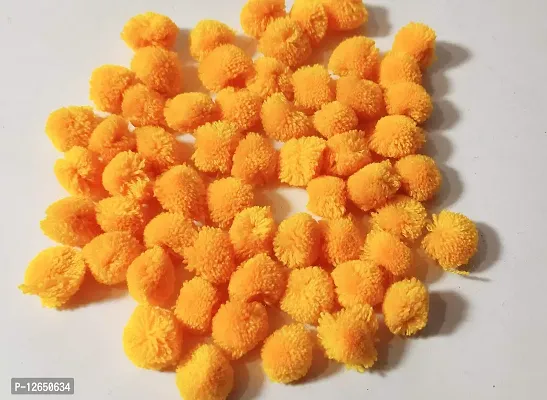 Wool Pom Pom Balls for Art & Craft, Decoration, Jewelry Making , 20 mm Diameter (Pack of 200piece) (GoldenYellow)