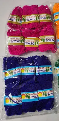 Craft Corner Oswal Acrylic Hand Needle Art & Craft Soft Fingering Crochet Hook Knitting Yarn/Thread Dyed Wool Yarn , Pack of 6 Packet / 36 Wool Balls (1 Packet Weight 45gm) (Dark)-thumb1