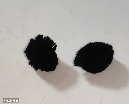 Wool Pom Pom Balls for Art & Craft, Decoration, Jewelry Making , 20 mm Diameter (Pack of 200piece) (Black)-thumb2