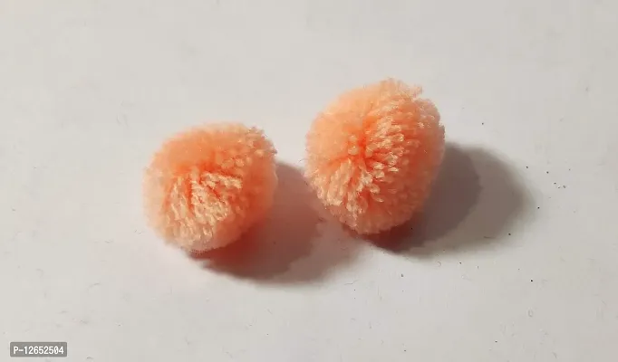 Wool Pom Pom Balls for Art & Craft, Decoration, Jewelry Making , 20 mm Diameter (Pack of 200piece) (Peach)-thumb2