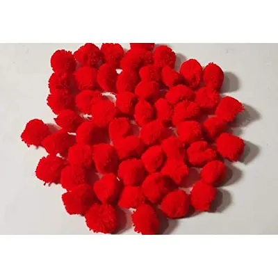 Wool Pom Pom Balls for Art & Craft, Decoration, Jewelry Making , 20 mm Diameter (Pack of 200piece) (Red)