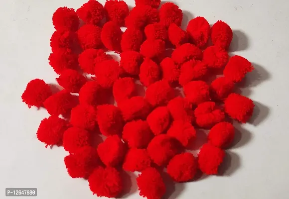 Wool Pom Pom Balls for Art & Craft, Decoration, Jewelry Making , 20 mm Diameter (Pack of 200piece) (Red)-thumb0