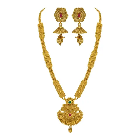 Beautiful Designer Copper Temple Jewellery Set