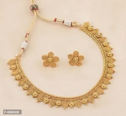 Copper Gold Plated Necklace Set for Women  Girls