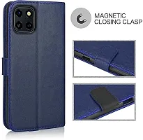 Cloudza Infinix Smart 6 HD Flip Back Cover | PU Leather Flip Cover Wallet Case with TPU Silicone Case Back Cover for Infinix Smart 6 HD Blue-thumb3