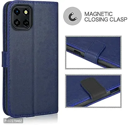 Cloudza Infinix Smart 6 HD Flip Back Cover | PU Leather Flip Cover Wallet Case with TPU Silicone Case Back Cover for Infinix Smart 6 HD Blue-thumb4