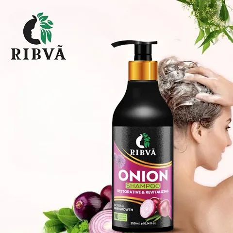 RIBVA Onion Shampoo For Hair Strengthening And Hair Fall Control