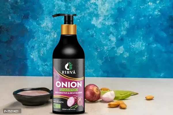 RIBVA Onion Shempoo for Hair Strengthening  Hair Fall Control With Vitamin 250ml-thumb0