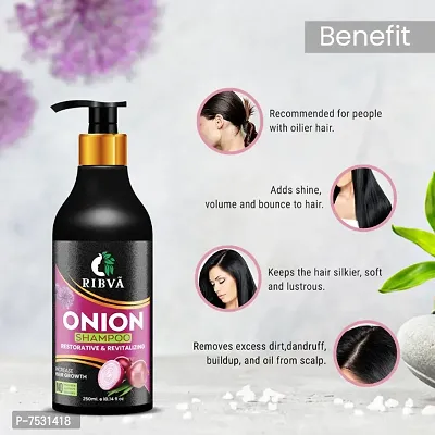 RIBVA Onion Shempoo for Hair Strengthening  Hair Fall Control With Vitamin 250ml-thumb3