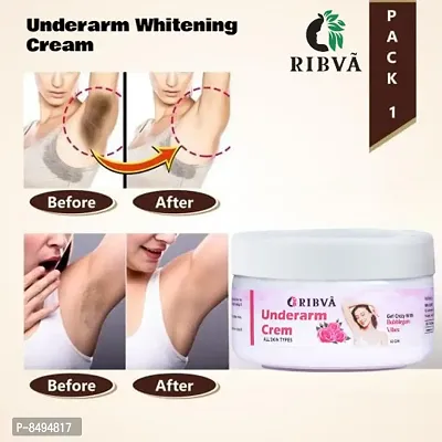 RIBVA Underarm and Neck Back Whitening Cream For Lightening  Brightening All Skin types (50 g) pack of-1