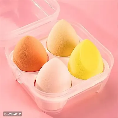 Beauty Blender Sponge 4 Pcs in A Storage Box,Makeup Cosmetic Puff Makeup Sponge Foundation Powder Sponge Beauty Tools Women Makeup Accessories (Color May Vary)