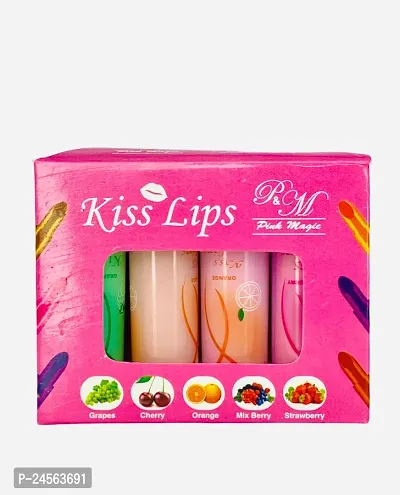 EVERYDAY NEW LONG STAY  KISS PROOF NATURAL LIPS BALM FOR WOMEN WITH GRAPES , CHERRY, ORANGE, MIX BERRY STRAWBERRY IN 5 FLAVOUR ,MULTICOLOR {PACK OF 10}-thumb2