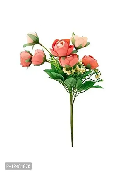 Daissy Raise 8 Heads Small Peony Artificial Flowers / Artificial Peony Flower Bunch for Home Wedding Party