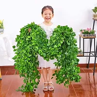 VIMIFORYOU Artificial Money Plants Green Leafs Creepers, Artificial Vines Garlands for Home Decoration, Wall Hanging, Party Decoration, Office Decoration (Pack of 6 Creeper) (6 Feet Each).-thumb2