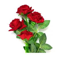 Daissy Raise Artificial Rose Flowers (Red) Red Rose Artificial Flower (13 inch, Pack of 2, Flower Bunch)-thumb1