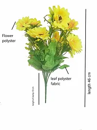 Daissy Raise Beautiful Decorative Artificial Garabara Flower Bunches for Home d?cor 10 Heads, Yellow Set of 1 Pice-thumb1