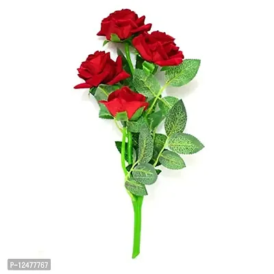 Daissy Raise Artificial Rose Flowers Fake Flower for Home and Office Decoration (Red)