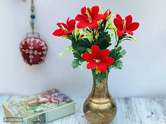 Daissy Raise Artificial Flower Lily Bunch/Bouquet - Natural Fake Flower for Home Decoration-thumb0
