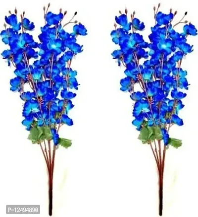 Daissy Raise Blue Cherry Blossom Artificial Flower (18 inch, Pack of 139, Flower Bunch)