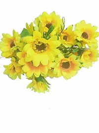 Daissy Raise Beautiful Decorative Artificial Garabara Flower Bunches for Home d?cor 10 Heads, Yellow Set of 1 Pice-thumb3