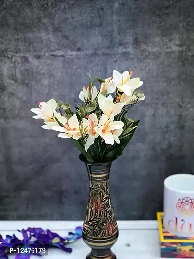 Daissy Raise Artificial Lily Flower Bunch/Bouquet - Natural Fake Flowers for Home Decoration (Without Pot )