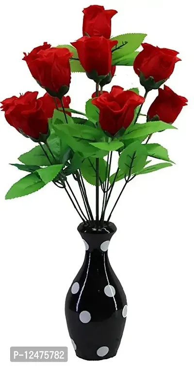 Daissy Raise Artificial Rose Flower Bunch (Red, 12 Roses)-thumb2
