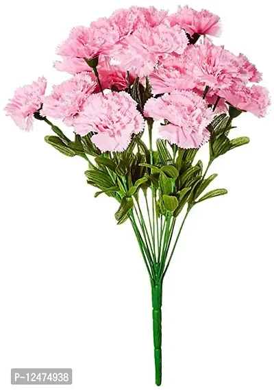 Daissy Raise Beautiful Decorative Artificial Carnation Flower Bouquet for Home d?cor (50 cm Tall, 18 Flower Stems, Bay/Pink)-thumb0