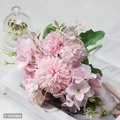 Daissy Raise Pink Silk Hydrangea Fake Flower Bridal Bouquet Peony Rose Fake Flower White Christmas Wedding Home Decoration