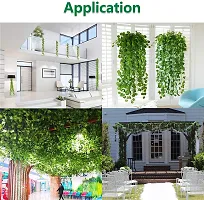 Artificial Money Plant Leaf Creeper Garland For Decorations (Light Green, 2 Pieces)-thumb1