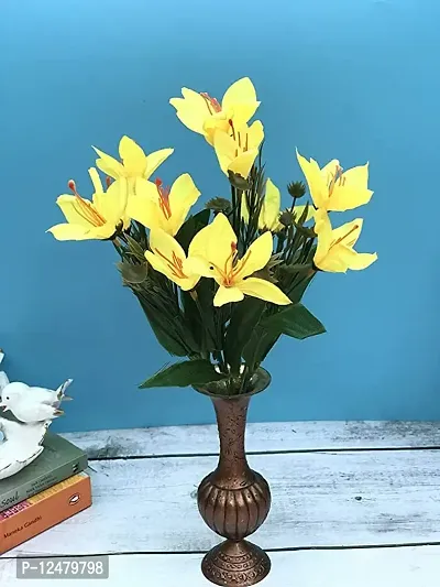 Daissy Raise Artificial Lily Flower Bunch/Bouquet - Natural Fake Flowers for Home Decoration (Without Pot )-thumb4