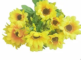 Daissy Raise Beautiful Decorative Artificial Garabara Flower Bunches for Home d?cor 10 Heads, Yellow Set of 1 Pice-thumb4