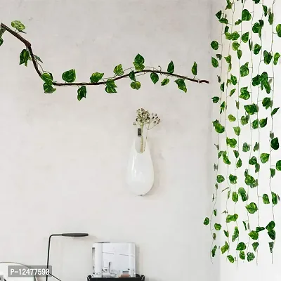 Garden Hub Artificial Hanging Money Plant Garland Leaf Bail/ Creeper/ Vines for Decoration, Home, Office, Festival Theme Decoration (Green, Length 6.5 Feet, Mix Design) (Shaded Green, 4)-thumb2