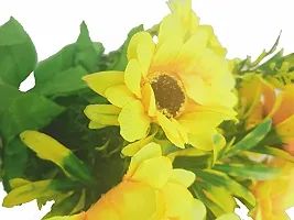 Daissy Raise Beautiful Decorative Artificial Garabara Flower Bunches for Home d?cor 10 Heads, Yellow Set of 1 Pice-thumb2