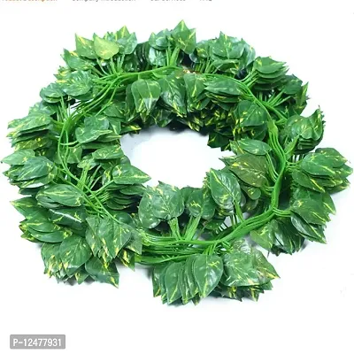 Artificial Money Plant Leaf Creeper Garland For Decorations (Light Green, 2 Pieces)-thumb4