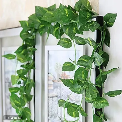 VIMIFORYOU Artificial Silk Garlands Ivy Money Plants Green Leafs Creepers for Home D?cor, Party D?cor, Special Occasion D?cor-6 Creepers (6 Foot Each,30 Leaves in 1 Creeper)-thumb0