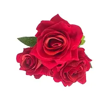 Daissy Raise Artificial Rose Flowers (Red) Red Rose Artificial Flower (13 inch, Pack of 2, Flower Bunch)-thumb3