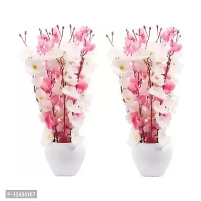 Daissy Raise Beautiful Artificial Decorative Carnation Flower Bunch with 7 Heads Pink Carnations Artificial Flower with Pot (16 inch, Pack of 1, Flower Bunch)