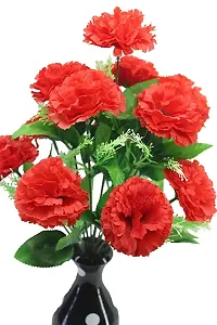 Daissy Raise Artificial Carnation Flower Bunch (Red) - 12 Sticks-thumb2