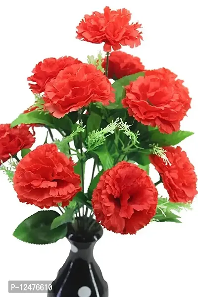 Daissy Raise Artificial Carnation Flower Bunch (Red) - 12 Sticks-thumb3