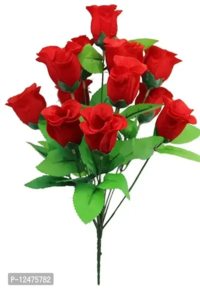 Daissy Raise Artificial Rose Flower Bunch (Red, 12 Roses)-thumb0