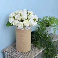 Daissy Raise Artificial Rose Flowers Bunches for Vase (12 Heads, 24 cm, White)-thumb1