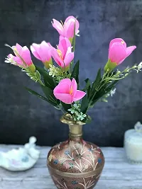 Daissy Raise Artificial Flower Bunch Light Pink Fake Flowers for Home Decoration (Without Pot )-thumb4