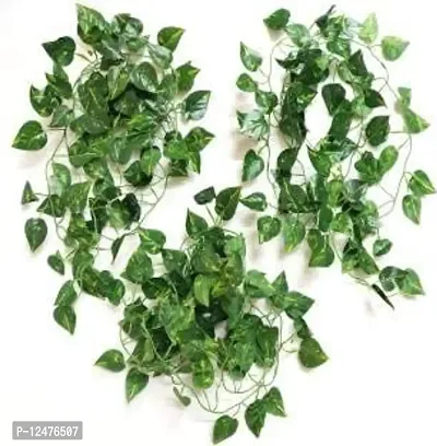 DN Enterprises Artificial Maple Green Wall Hanging Money Plant Leaf Bail (6 Strings, 8Ft Tall) | Artificial Money Plant Leaf Creeper | Wall Hanging | Party Office Festival Theme Decorative Plants-thumb2