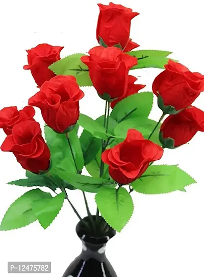 Daissy Raise Artificial Rose Flower Bunch (Red, 12 Roses)-thumb3