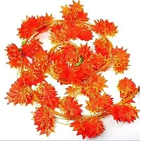 NIPSA Home 6 Pcs Artificial Hanging Maple Plants Leafs Creepers | Artificial Vines Garlands | Artificial Hanging Plants Leafs (6 Fooot , Pack of 6, 3 Green  3 Orange, 30 Leaves in Each String)-thumb4