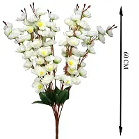 Daissy Raise Artificial Cherry Blossom Flowers for Home, Office Decoration Color White Pack of 1-thumb1