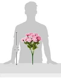 Daissy Raise Beautiful Decorative Artificial Carnation Flower Bouquet for Home d?cor (50 cm Tall, 18 Flower Stems, Bay/Pink)-thumb2